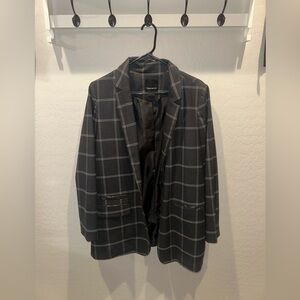 Trouvé Black Windowpane-Check Blazer